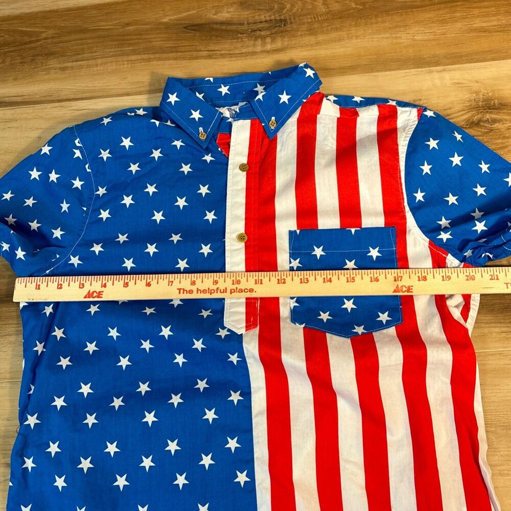 American Flag Shirt Mens Small AOP Chubbies the Nutter USA made Cotton Polo - Picture 6 of 9
